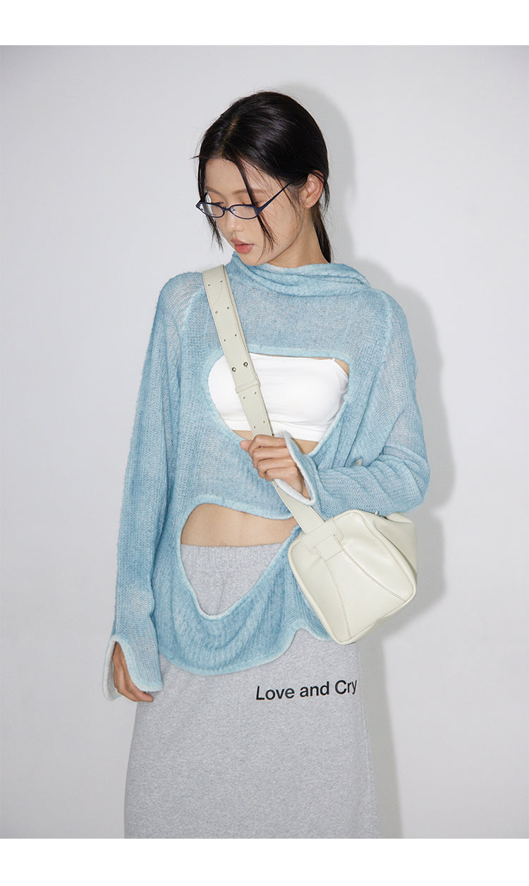 CryingCenter Black Leather Toast Bag