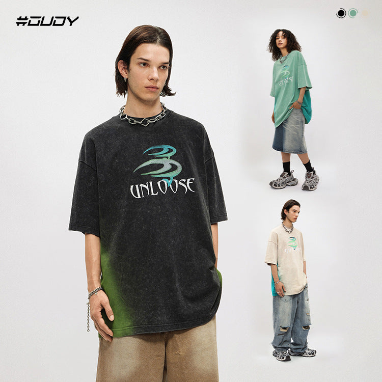 #OVDY 260G Washed Distressed Short Sleeve