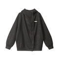 Nariele Shimmer metal label loose sweatshirt Snow Fleck Zipper Jacket