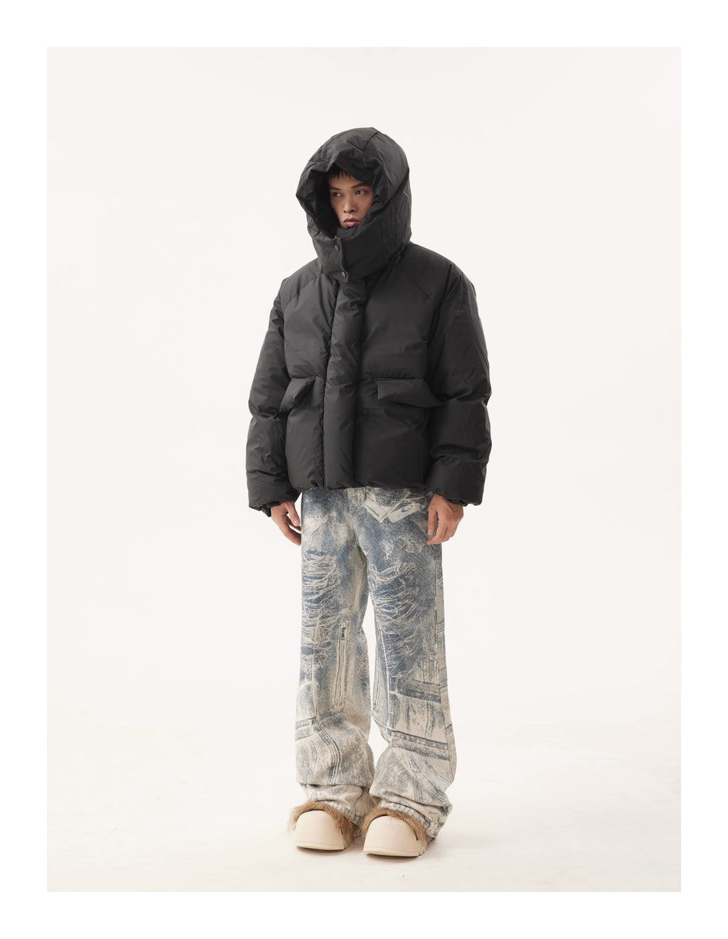 BTSG Detachable Hat Bakery Puffer Jacket