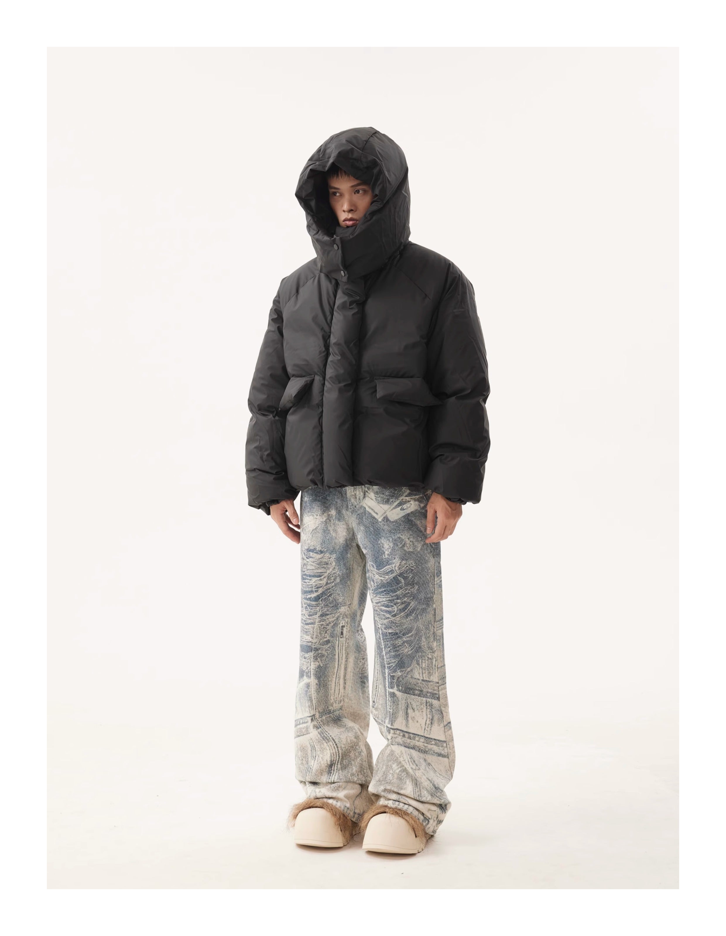 BTSG Detachable Hat Bakery Puffer Jacket
