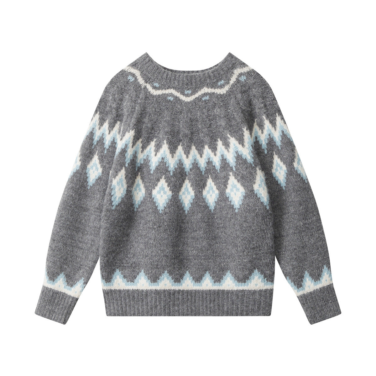 Nariele Fall/Winter crewneck sweater American vintage loose casual knitwear