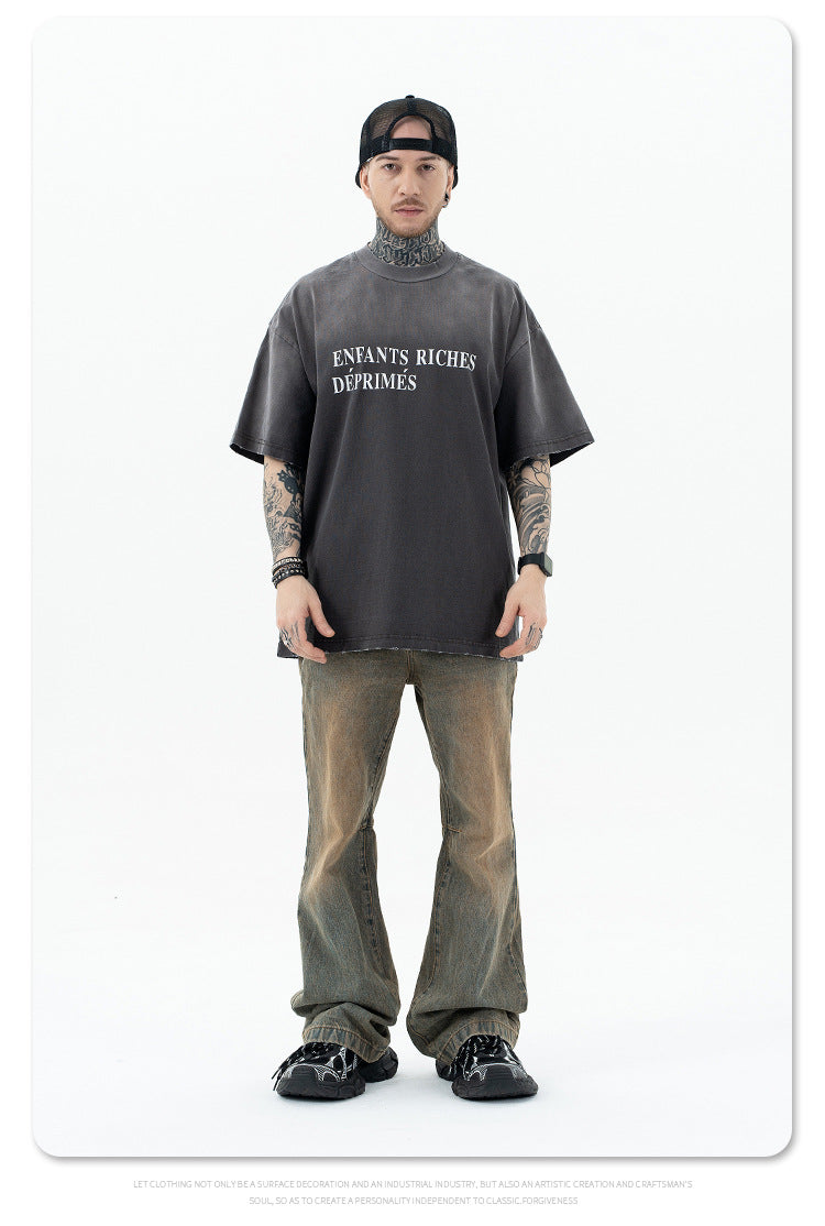 SUP Bai Jingting مع نفس التيشيرت المتدرج المغسول ذو الحجم الكبير