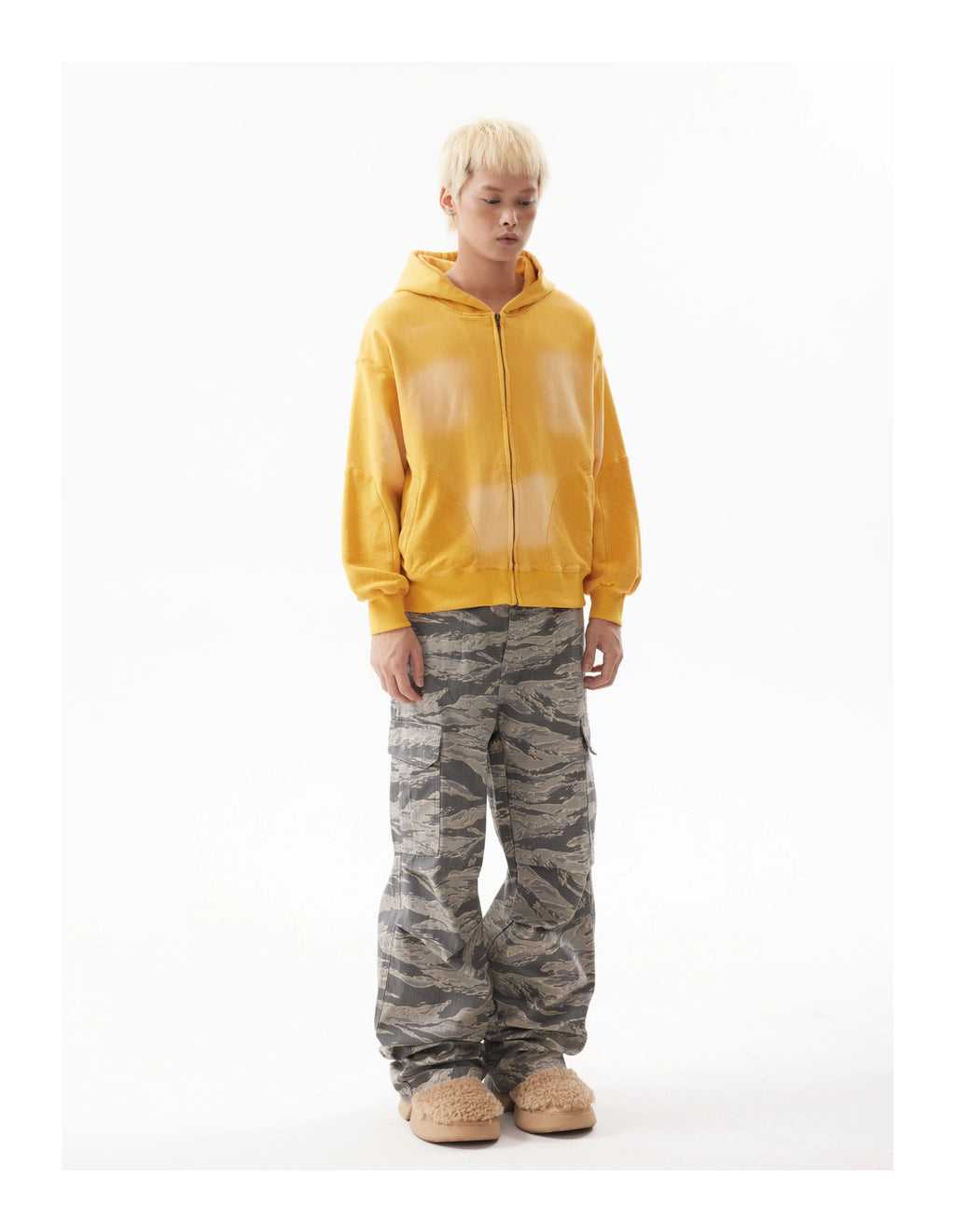 BTSG American Retro Wash Smudge Gradient Hooded Zip Jacket