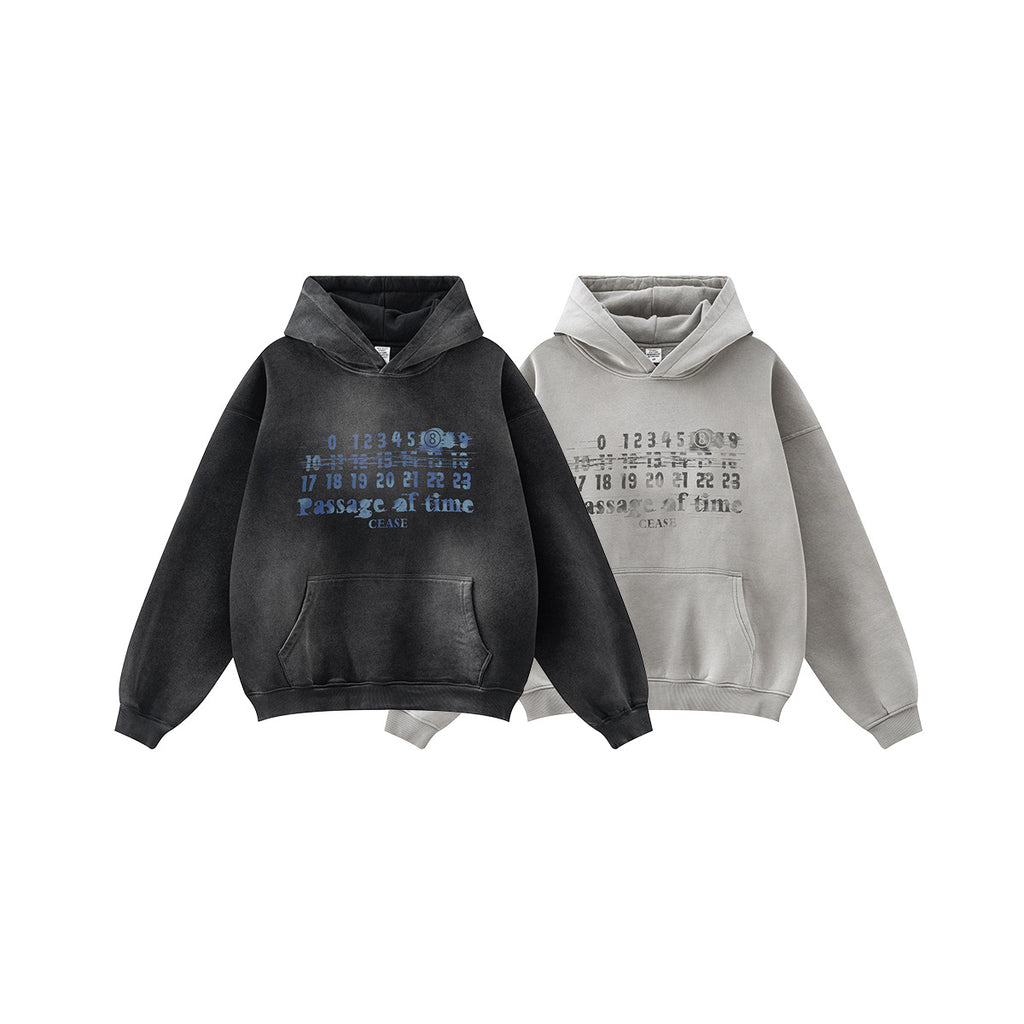 BE Autumn American Mottled Letter Hoodie