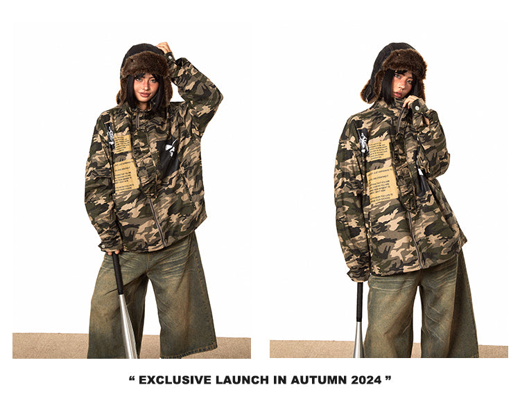 سترة معطف مموه ذات رقعة عتيقة من BLACKBB