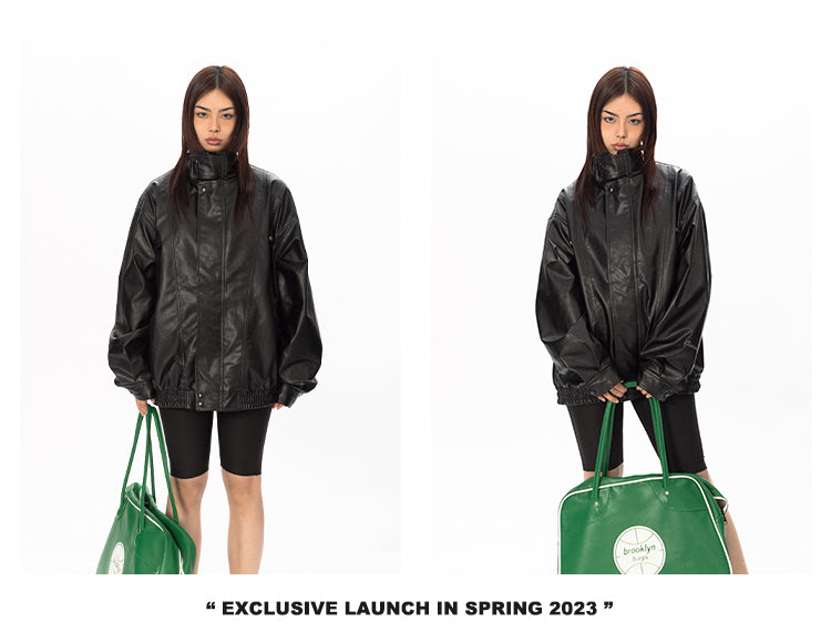 سترة جلدية كاجوال للربيع والخريف من BLACKBB American Retro