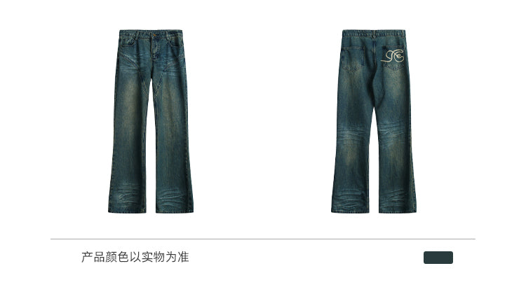 BLACKBB Retro Distressed Wash Slim Jeans