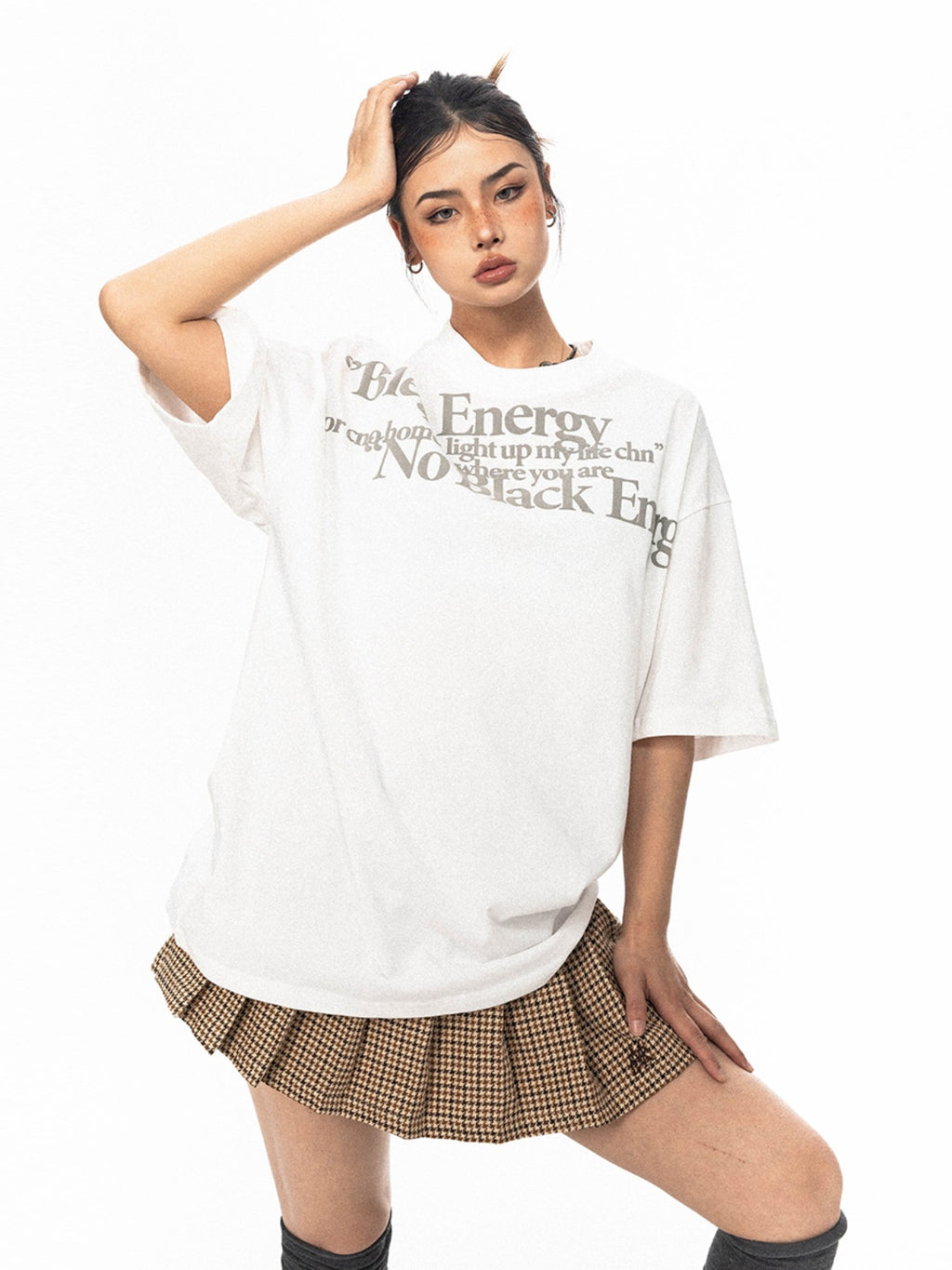 تي شيرت BLACKBB American Retro مطبوع عليه حروف بأكمام قصيرة