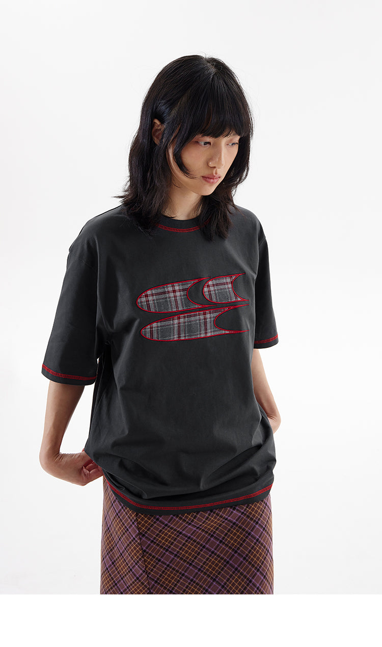 CryingCenter Plaid logo Tee