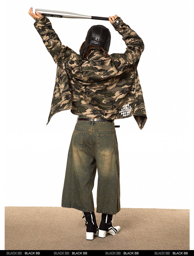 سترة معطف مموه ذات رقعة عتيقة من BLACKBB