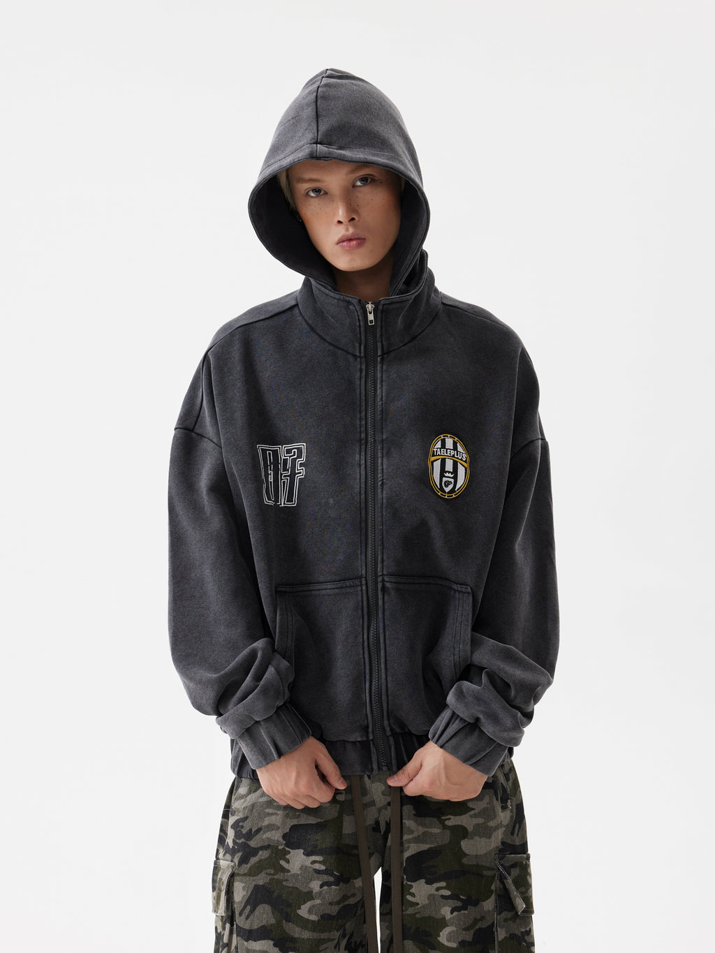 BTSG American Vintage Wash Distressed Zipped Hoodie