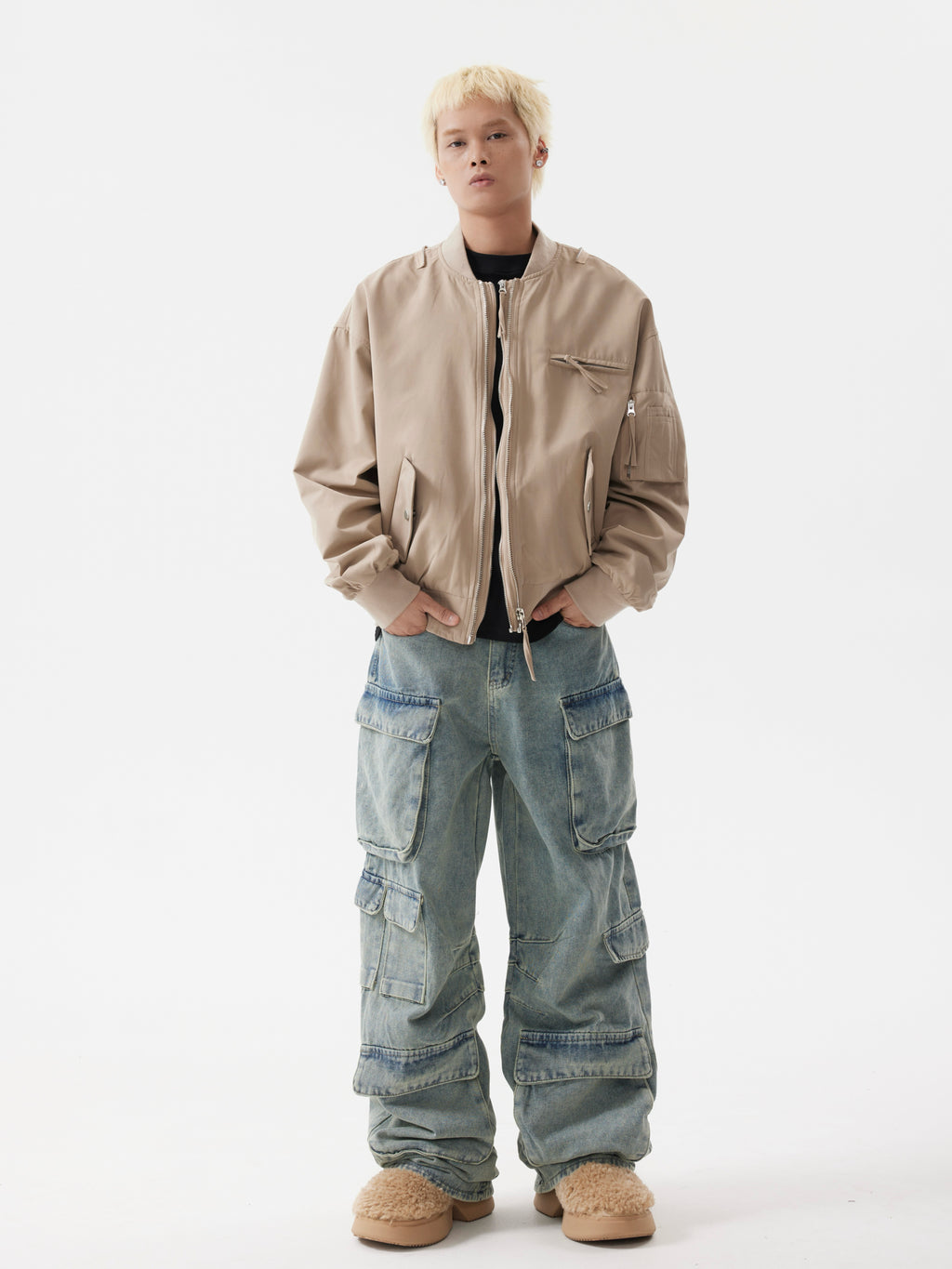 BTSG American Retro Jeans Cargo Pants Men