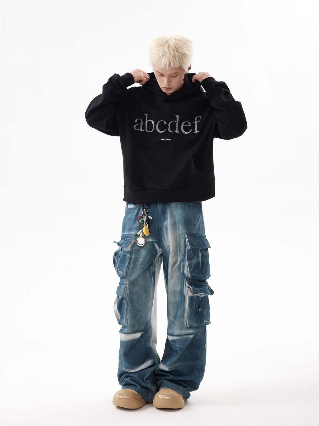 BTSG Tie-Dye Gradient Structure Cargo Jeans