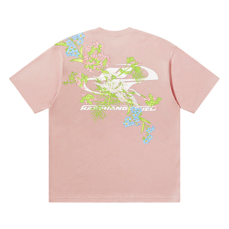 (Clearance) harshandcruel Floral Embroidery Tee