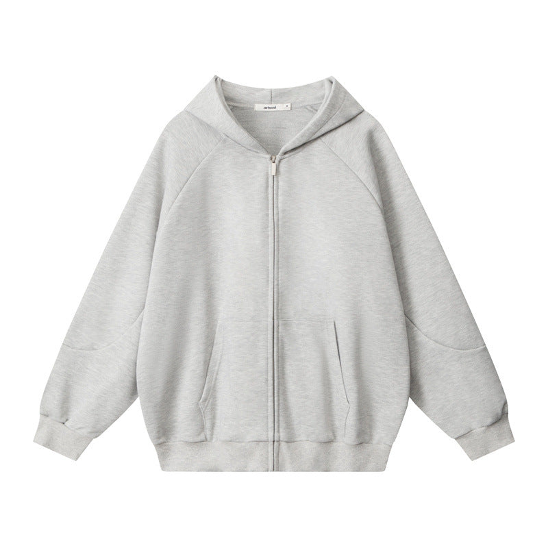 Nariele Casual Sports Style Sweatshirt Hoodie Loose Zipper Jacket