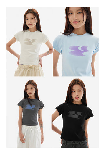 CryingCenter Disappearing Logo Gradient Short Tee