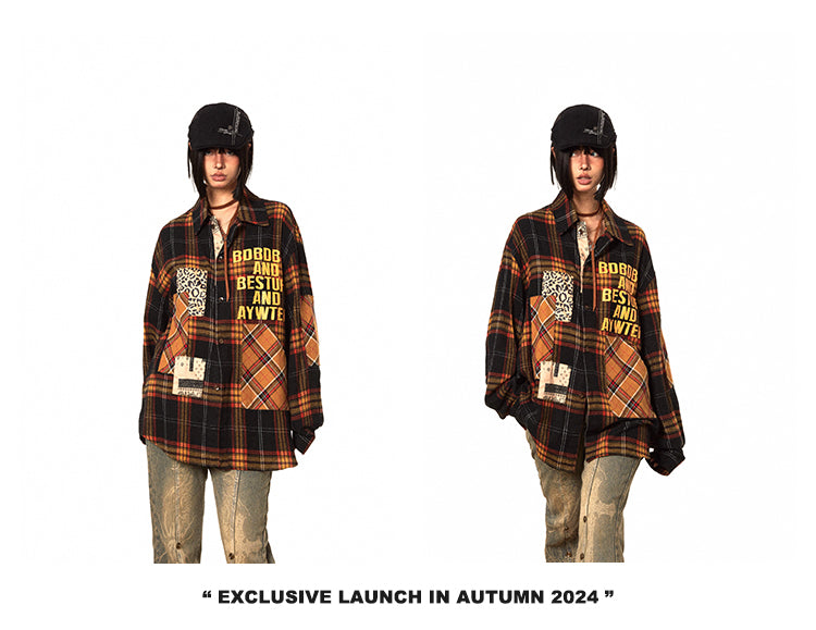 قميص BLACKBB Retro Elements بطبعة منقوشة وأكمام طويلة