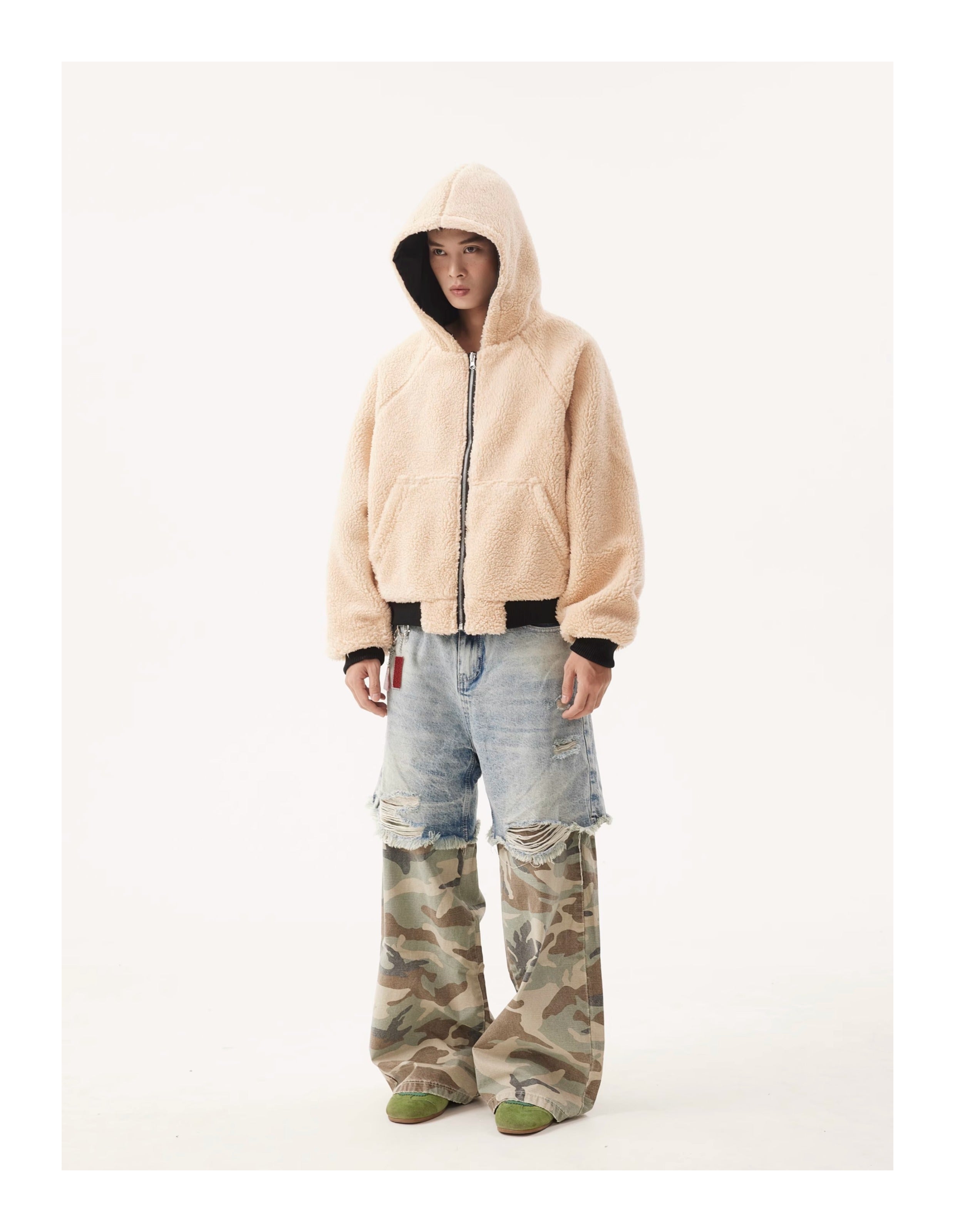 BTSG Reversible Lambswool Hooded Jacket