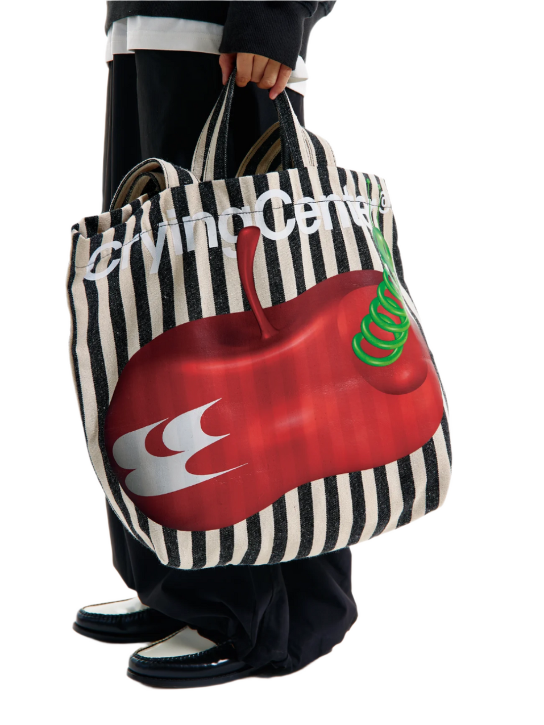 Crying Center Apple Killer Stripe Large Capacity Tote Bag