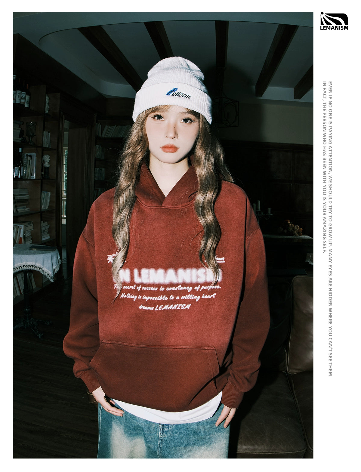 lemanism Distressed Wash Gradient Hoodie