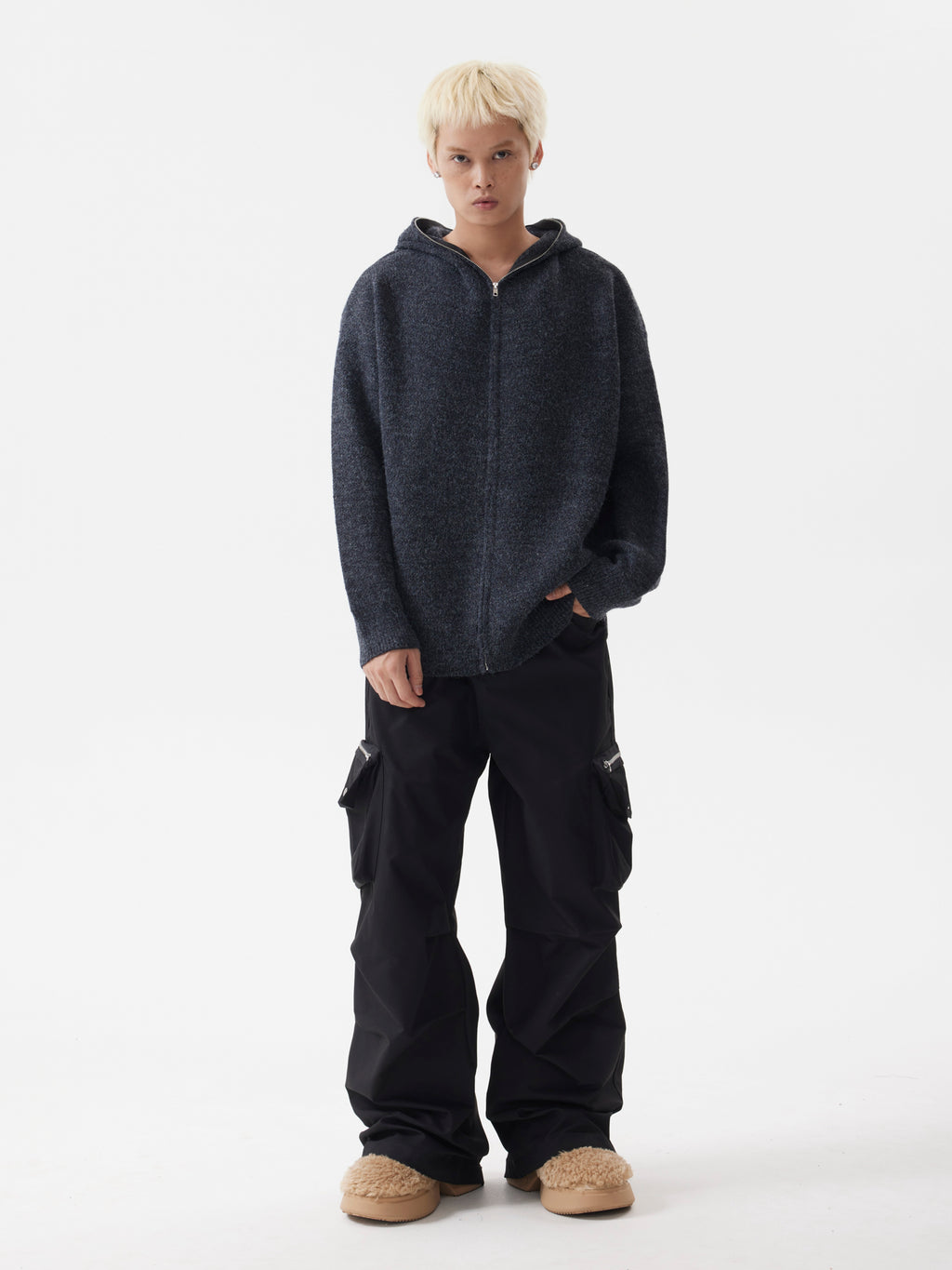 BTSG Slouchy Zip Cardigan Hoodie
