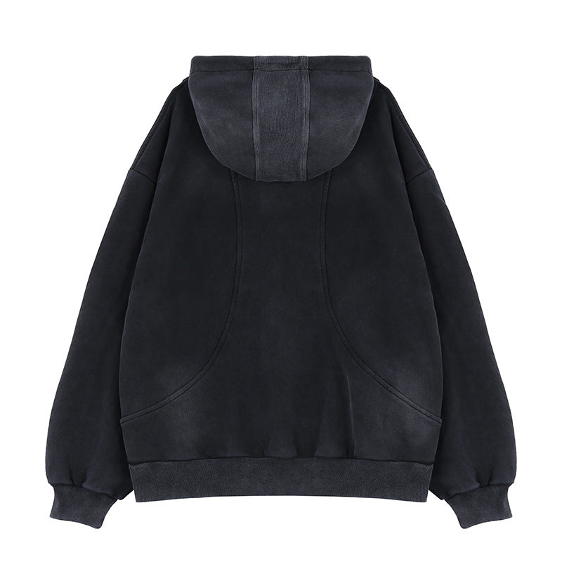 FORGIVNESS deconstructed stitched velvet hoodie