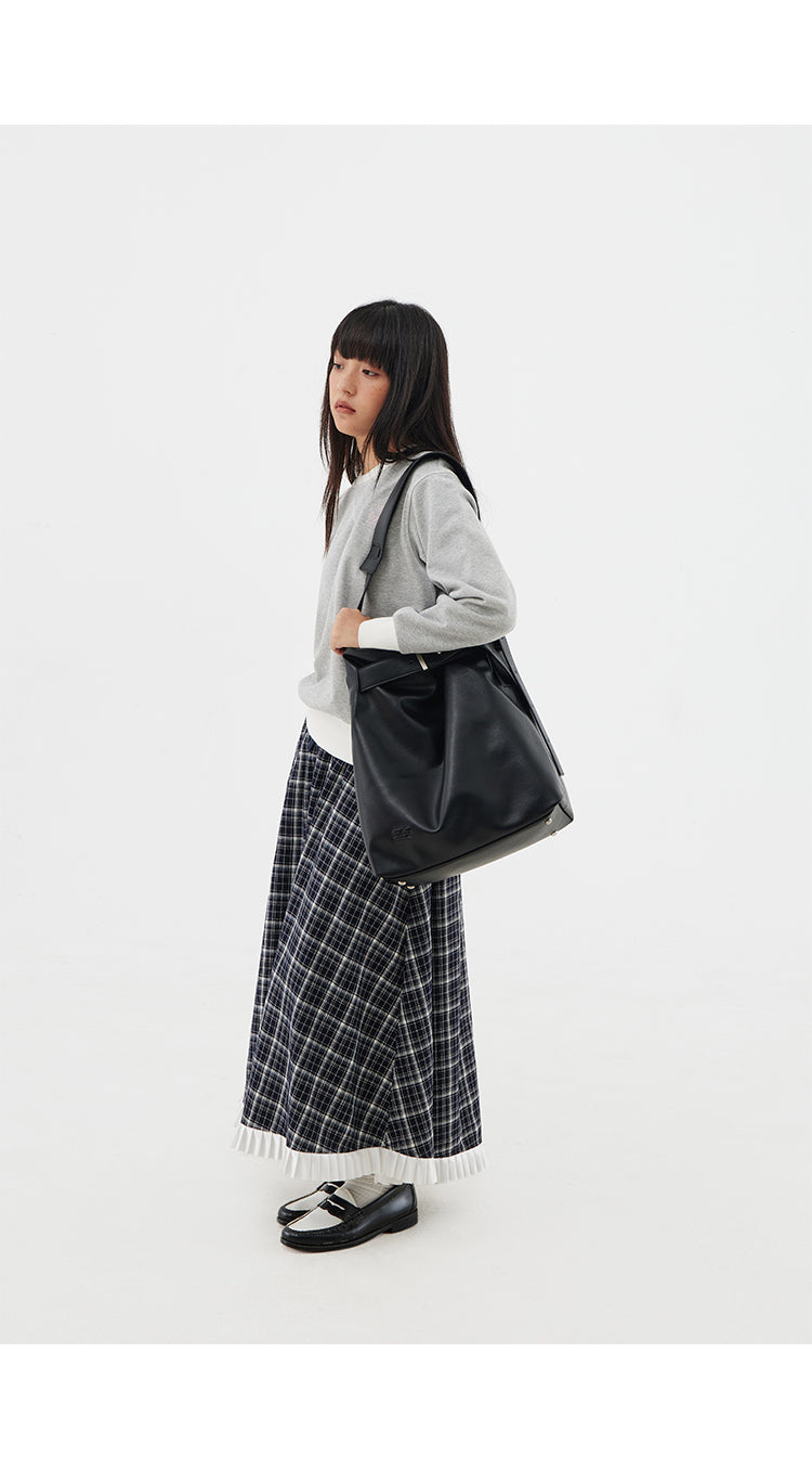 CryingCenter large bucket leather Cross Body bag