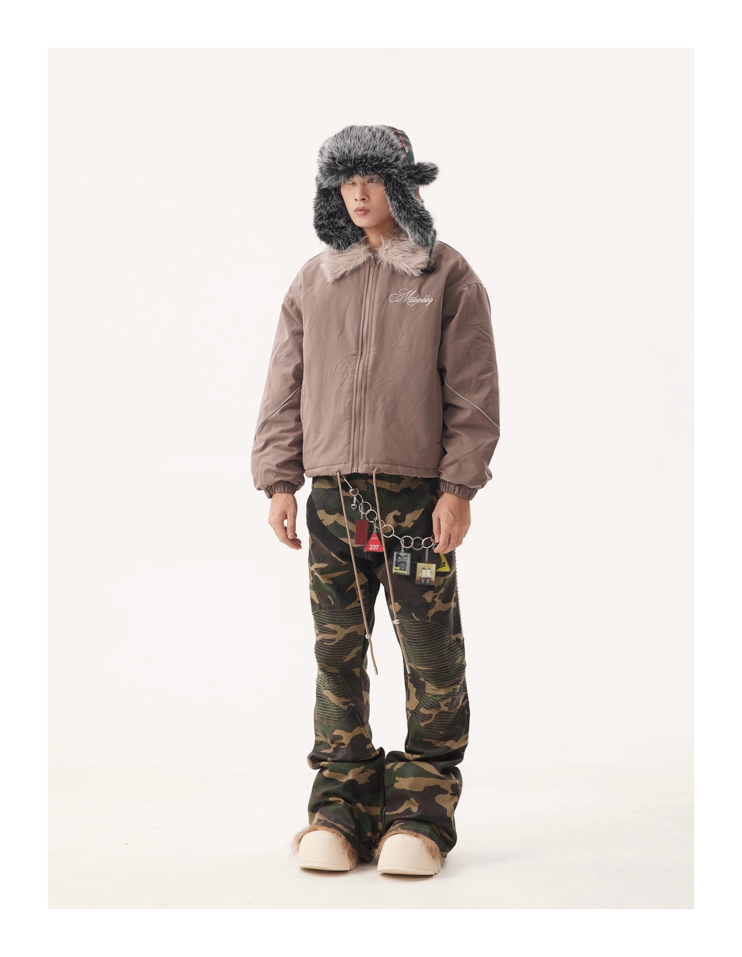 BTSG Fur Collar Cargo Jacket