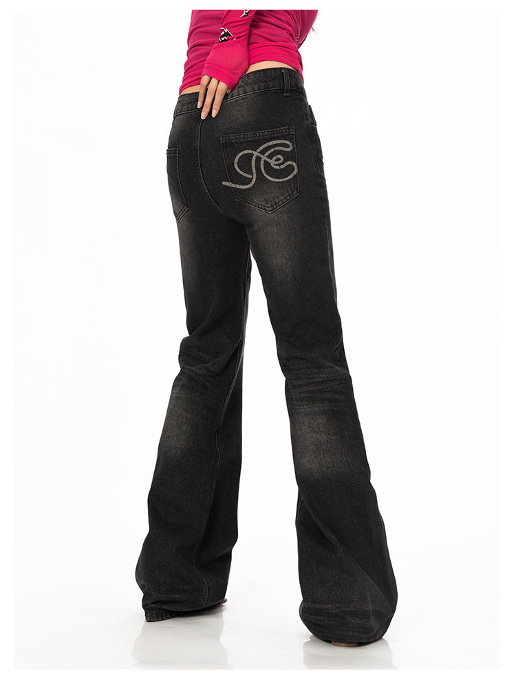 BLACKBB Retro Distressed Wash Slim Jeans