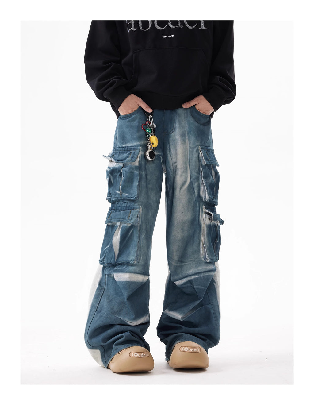 BTSG Tie-Dye Gradient Structure Cargo Jeans