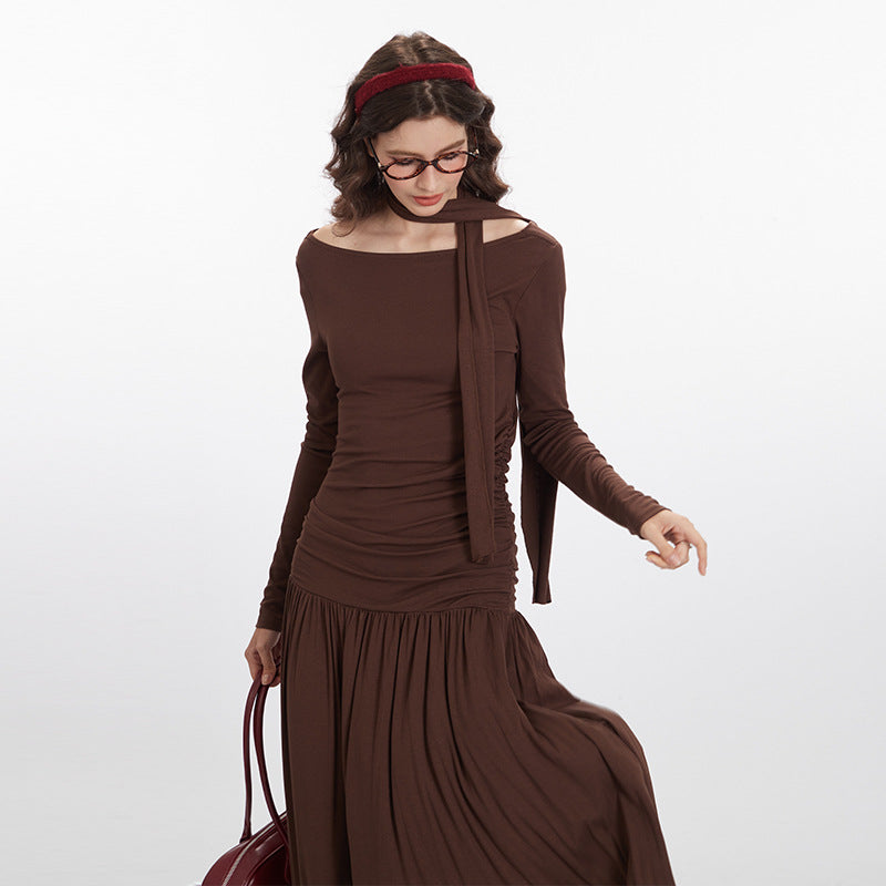 Nariele Elegant Style Slim Fit Thin Long Dress