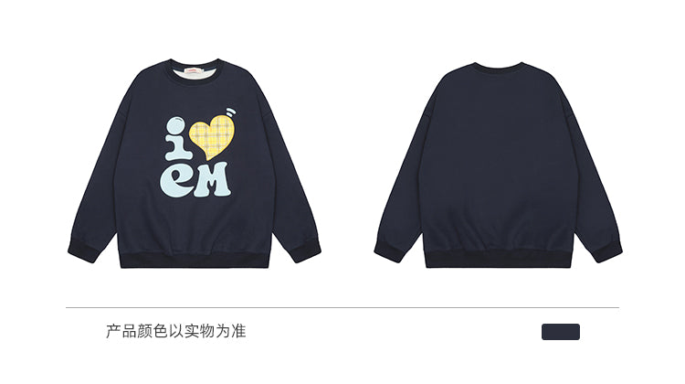 BLACKBB American Heart Print Crew Neck Sweatshirt
