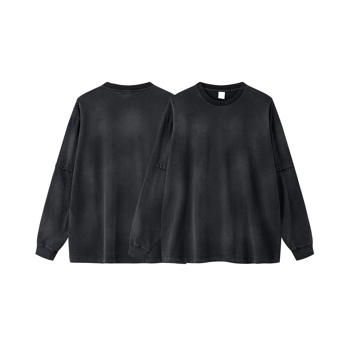 تي شيرت بولو بأكمام طويلة و ياقة دائرية