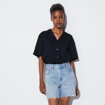 UNIQLO Women's High Waist Loose Denim Short