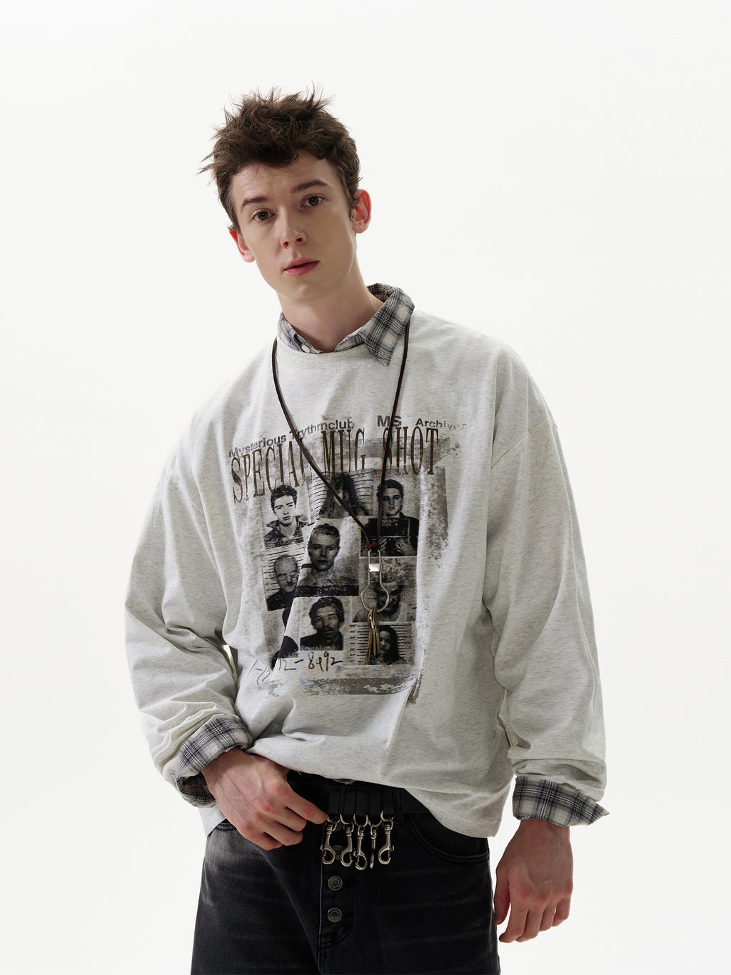 MADWITCH High Street Rock Print Long Sleeve for Men American Street Sweatshirts