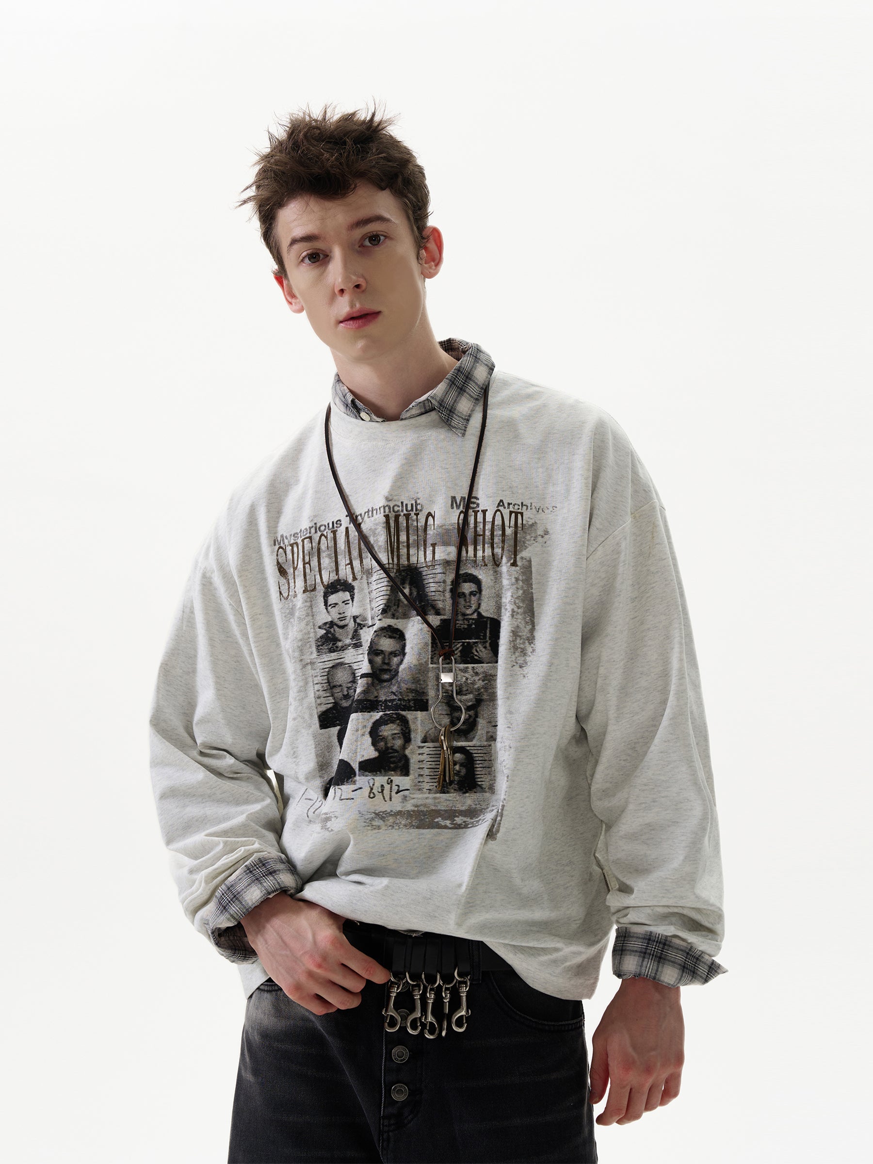 MADWITCH High Street Rock Print Long Sleeve for Men American Street Sweatshirts