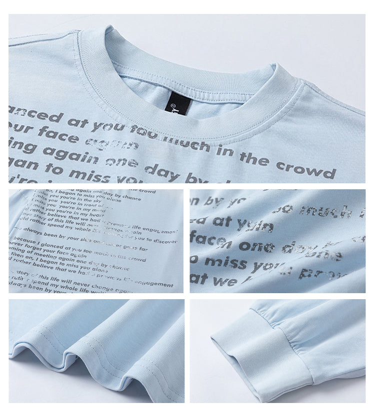 BLACKBB American Retro Fried Color Monogram Print Long Sleeve Tee