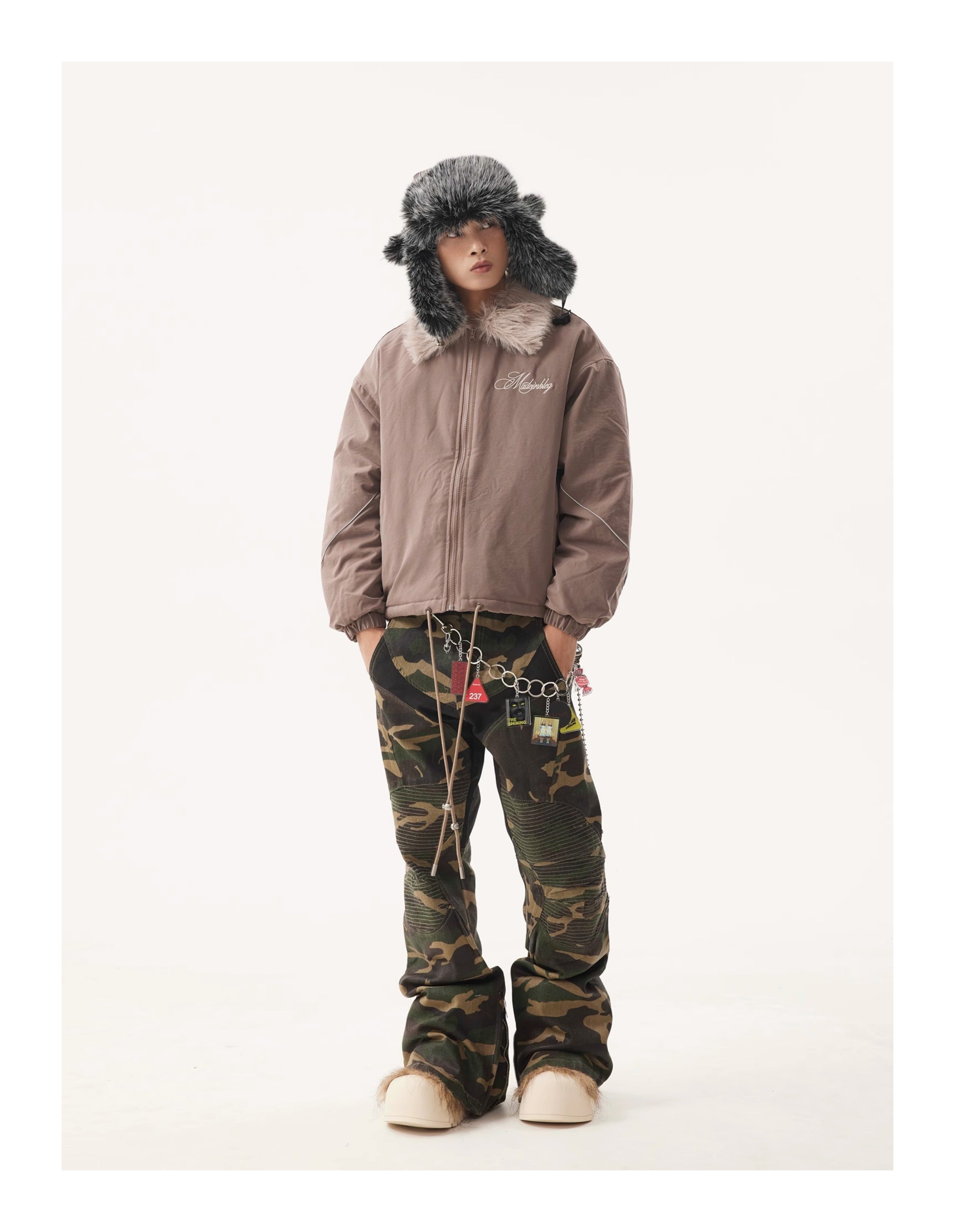 BTSG Fur Collar Cargo Jacket