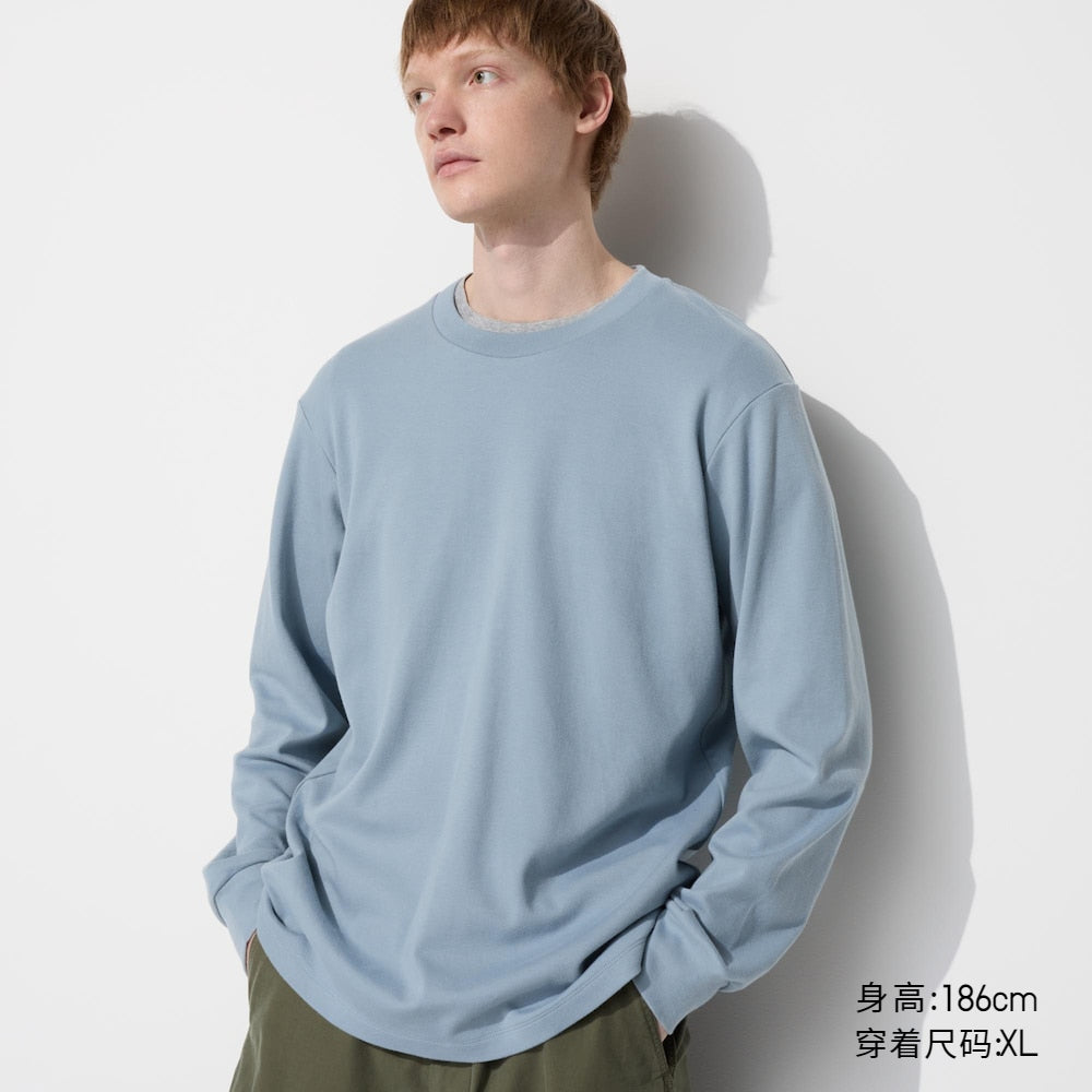 Uniqlo Couple Soft Crew Neck Long Sleeve Tee