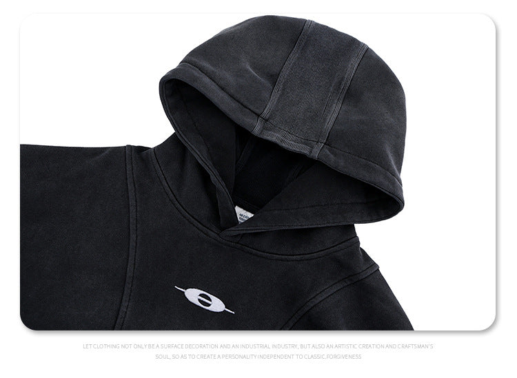 FORGIVNESS deconstructed stitched velvet hoodie