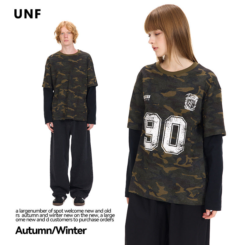 UNF American Vintage Camouflage Vintage Long Sleeve Tee