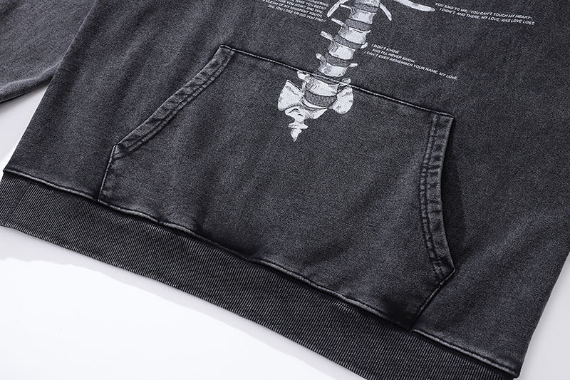 TKPA SKELETON Washed 100% Cotton Hoodie