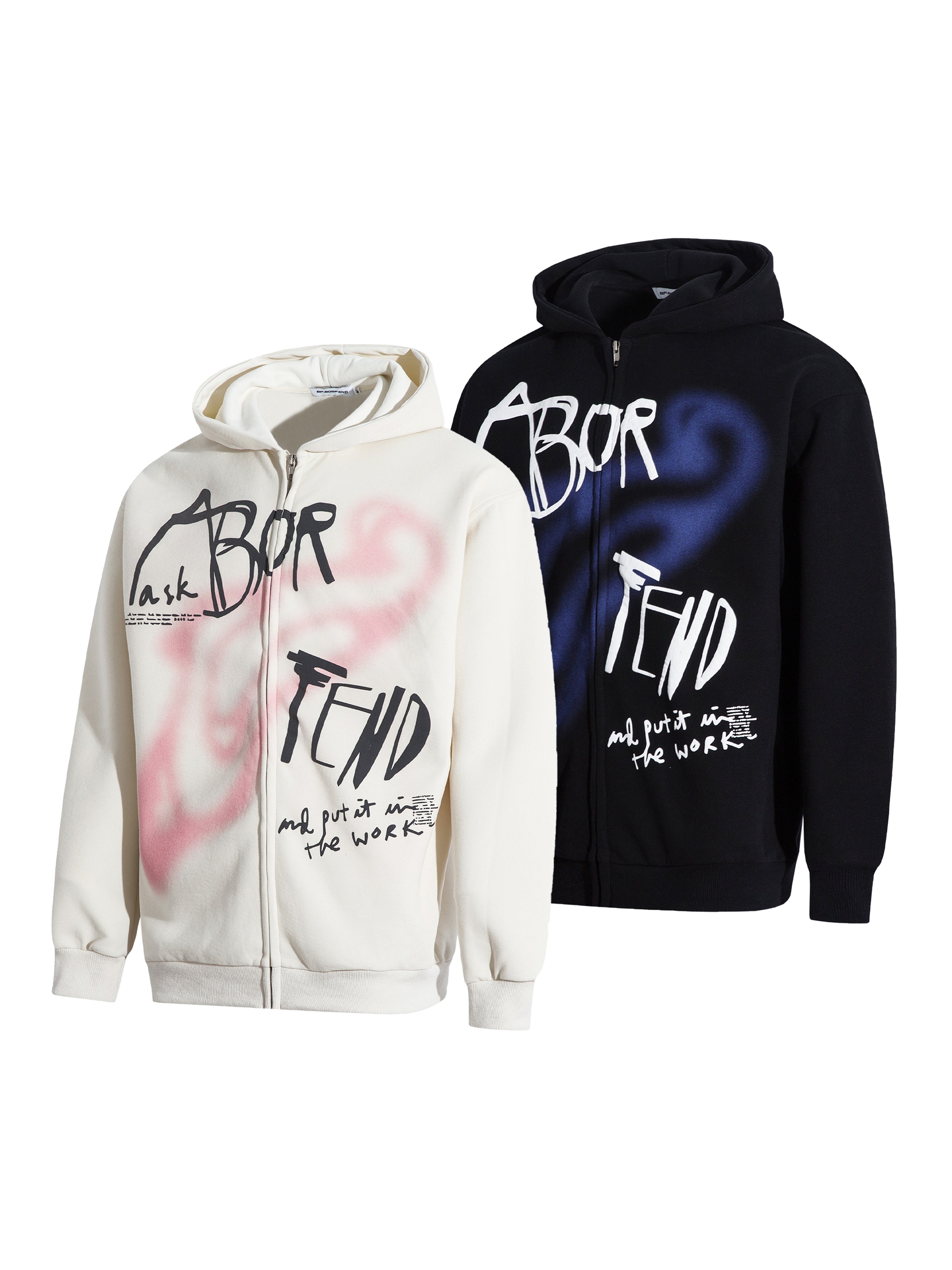 BF. BORFENDED VINTAGE GRAFFITI Zip Hoodie