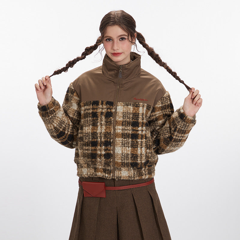 Nariele Retro Stand Collar Zipper Jacket Slim Casual Cotton Jackets