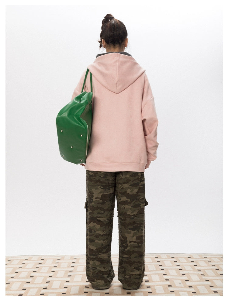 BLACKBB American Vintage Star Print Suede Cardigan Zipper Up Jacket