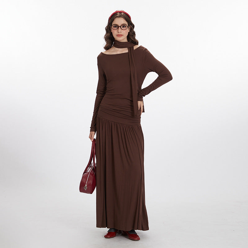 Nariele Elegant Style Slim Fit Thin Long Dress