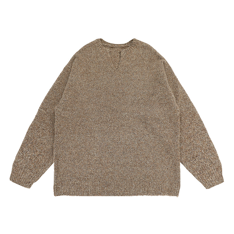 NERESUM Autumn/Winter Sweater Retro Soft Lazy Style V-Neck Loose Oversize Trendy Brand Knit Sweater