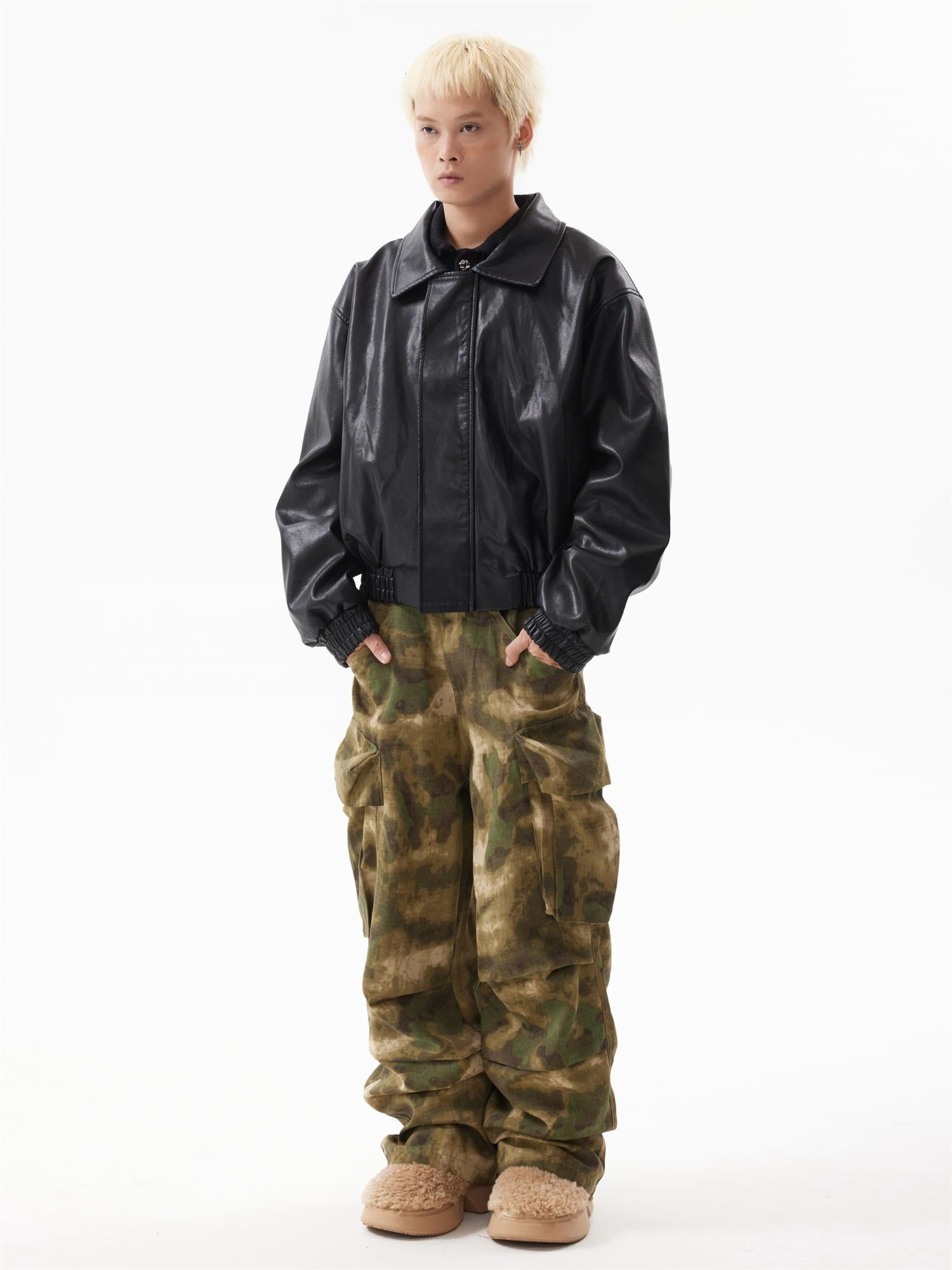 BTSG Lux Cropped Silhouette Leather Jacket