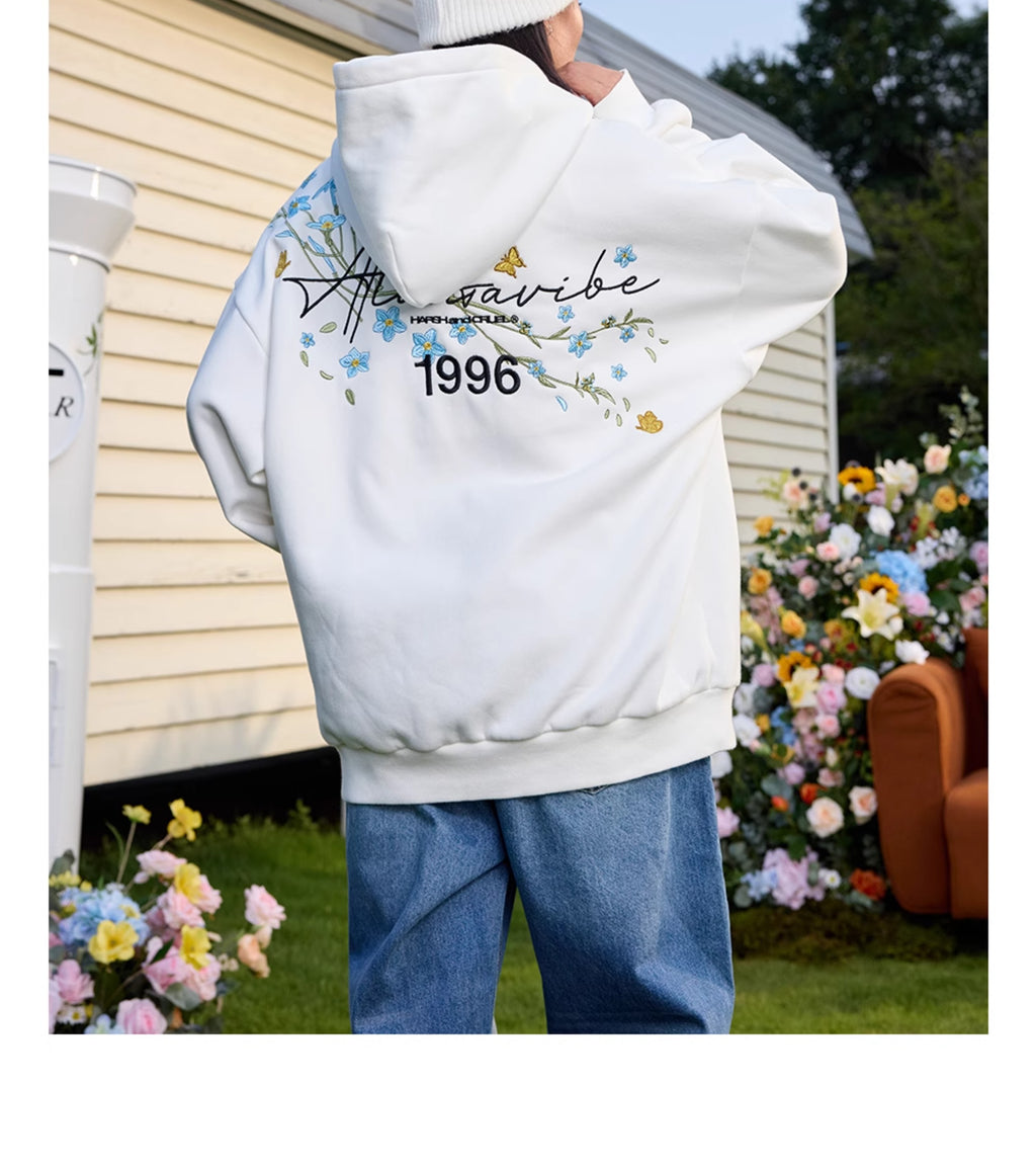 harshandcruel Floating Zero Floret Embroidered HACR Hoodie